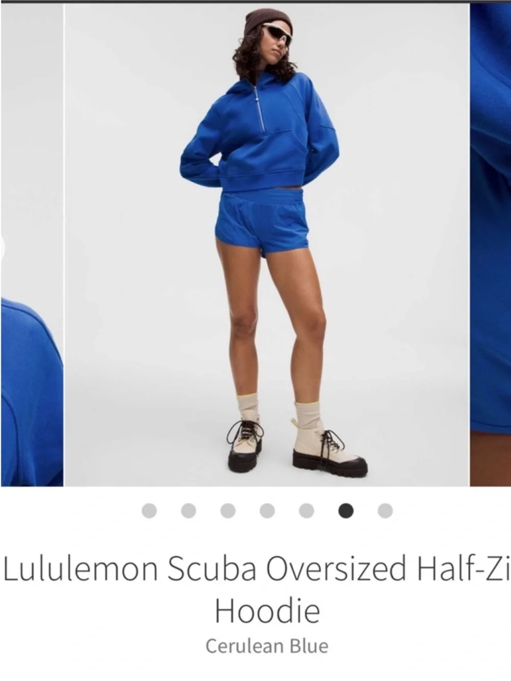 Lululemon Scuba Oversized Half Zip Hoodie Cerulean Blue Sz M/L